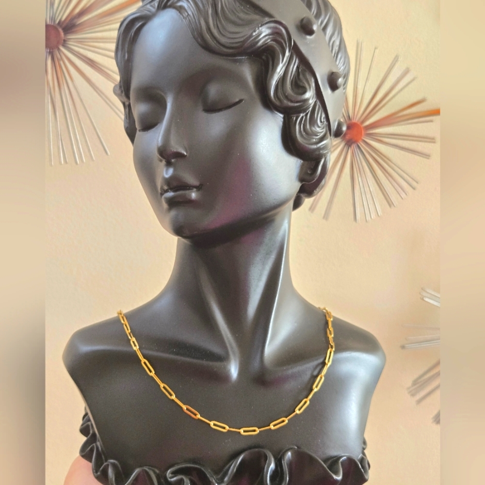 gold paper Clip chain necklace
